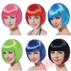 Short Straight Cosplay Bob Wig Hair Blonde Cosplay Party Halloween Wig