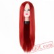 Red Wigs Line Long Straight Hair Cosplay Carnival