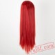 Red Wigs Line Long Straight Hair Cosplay Carnival