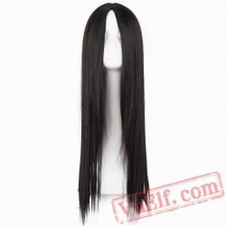 Red Wigs Line Long Straight Hair Cosplay Carnival