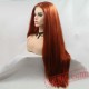 Brown Red Wig Long Straight Hair Lace Wig