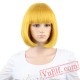 Straight Short Bob Wigs Bangs Red Cosplay Wig