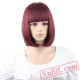 Straight Short Bob Wigs Bangs Red Cosplay Wig