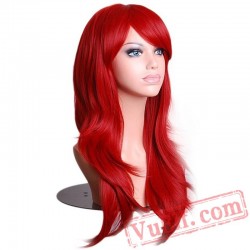 Hair Long Wavy Red Wig Womans Cosplay Wigs White Women Hair