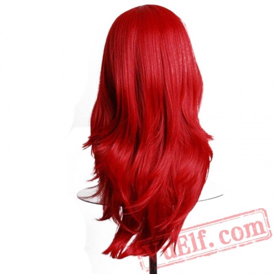 Hair Long Wavy Red Wig Womans Cosplay Wigs White Women Hair