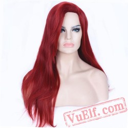 Beauty Women's Cosplay Red Wig Long Straight Full Wigs