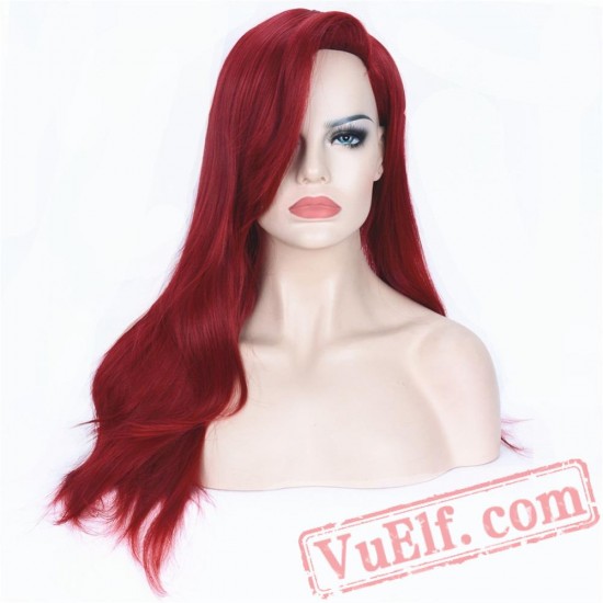 Beauty Women's Cosplay Red Wig Long Straight Full Wigs