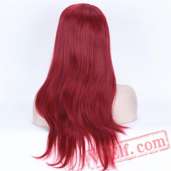 Beauty Women's Cosplay Red Wig Long Straight Full Wigs