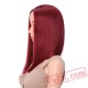 Short Red Wig Straight Black Bob Wigs Women
