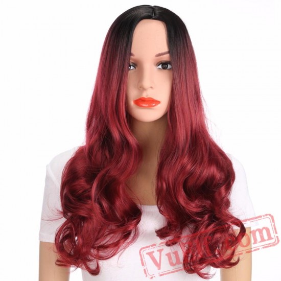 Long Wavy Red Wigs Black Women Hair