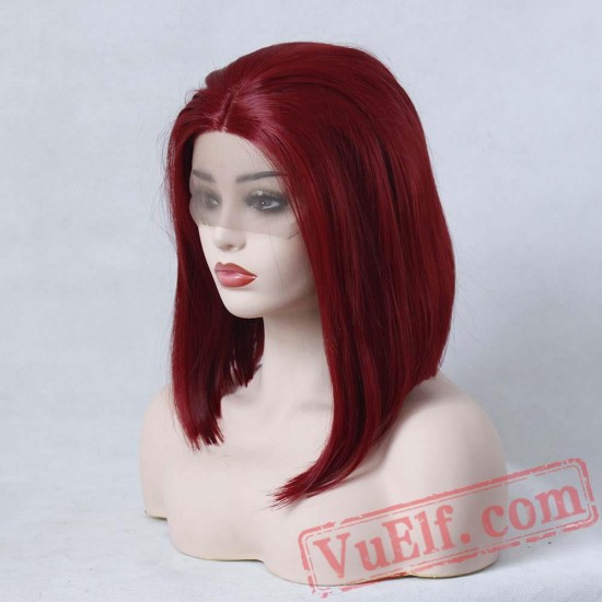 Short Bob Hair Natural Red Wig Lace Front Wigs Black Women