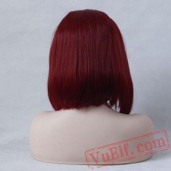 Short Bob Hair Natural Red Wig Lace Front Wigs Black Women