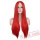 Women Long Straight Cosplay Wig Party Red Hair Wigs