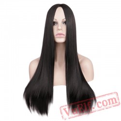 Women Long Straight Cosplay Wig Party Red Hair Wigs