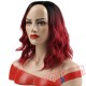 Short Water Wave False Hair Red Wigs Short Black Hair Women