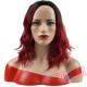 Short Water Wave False Hair Red Wigs Short Black Hair Women