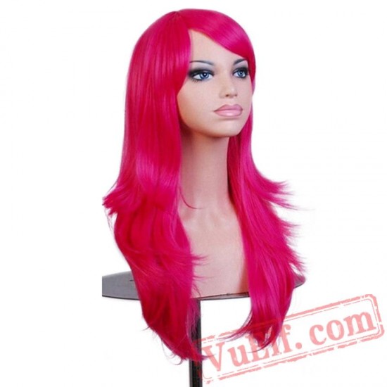 Long Wavy Wig Red Cosplay Wigs Women Hair