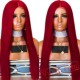 Silky Straight Hair Lace Front Red Wig Hair Wigs Black Women