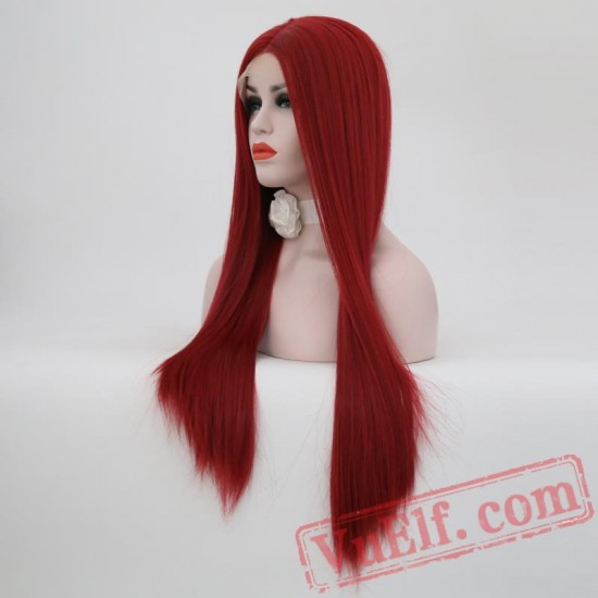 Silky Straight Hair Lace Front Red Wig Hair Wigs Black Women