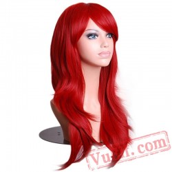 Long Wavy Red Wigs Hair Cosplay Wig Black White Women