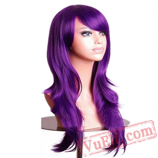 Long Wavy Red Wigs Hair Cosplay Wig Black White Women