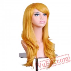 Long Wavy Red Wigs Hair Cosplay Wig Black White Women