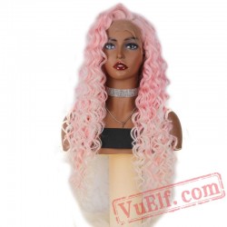 Long Curly Red Wigs Lace Front Wig Long Curly Dark Red Wigs