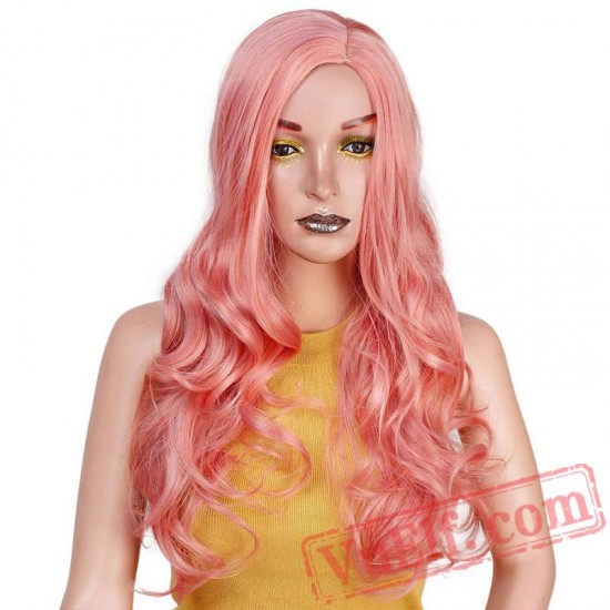 Red Long Wavy Hair Women Black Hairs Wave Cosplay Wigs Hair