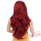 Red Long Wavy Hair Women Black Hairs Wave Cosplay Wigs Hair