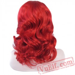 Lace Front Short Red Wigs Women Lace Wig Wavy Hair Cosplay