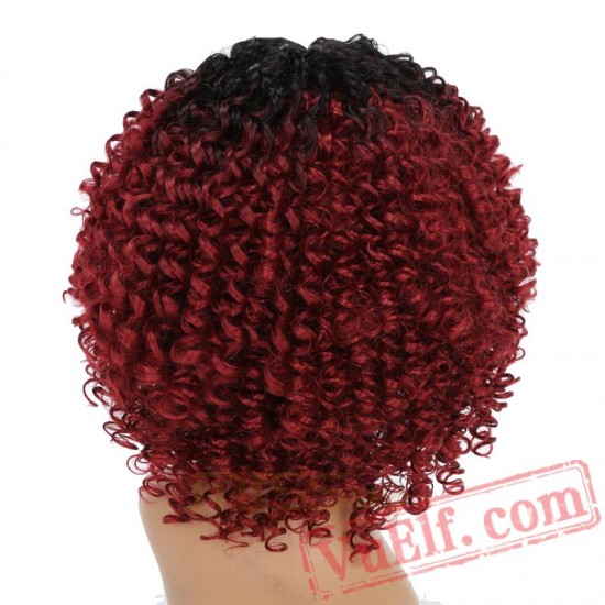 Long Black Red Wigs Kinky Curly Wigs Black Women Hair