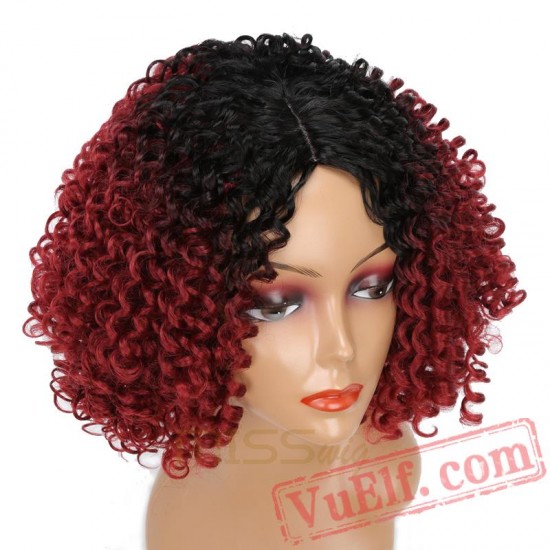 Long Black Red Wigs Kinky Curly Wigs Black Women Hair