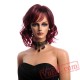 Hair Wine Red Wig Woman Short Wavy Wigs Bangs Hair Wine Red Wig Woman Short Wavy Wigs Bangs