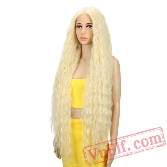 Lace Front Long Curly Blonde Women Wigs