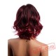 Hair Wine Red Wig Woman Short Wavy Wigs Bangs Hair Wine Red Wig Woman Short Wavy Wigs Bangs
