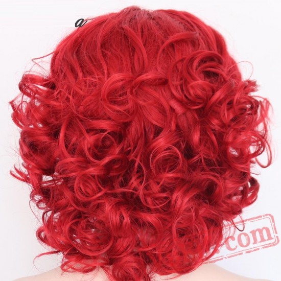 Red Wig Short Curly Lace Front Wig Cool Party Wigs Women