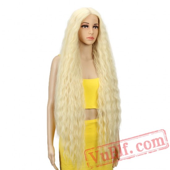 Lace Front Long Curly Blonde Women Wigs