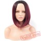 Short Burgundy Bob Red Wigs Straight Hair