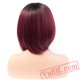 Short Burgundy Bob Red Wigs Straight Hair