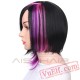 Bob Black Red Purple Straight Wigs Short Hair