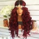 Red Wig Lace Front Wig Natural Long Wavy Wigs Black Women