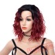 Red Women Short Curly Hair Wig Afro Dark Root Natural Hair