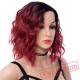 Red Women Short Curly Hair Wig Afro Dark Root Natural Hair