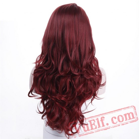 Long Wavy Curly Red Wig Wig Women Long Wavy Cosplay Party Wig