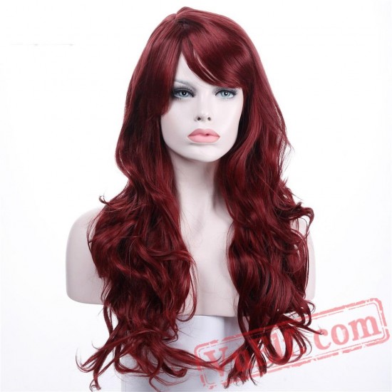 Long Wavy Curly Red Wig Wig Women Long Wavy Cosplay Party Wig