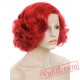 Short Red Wig Lace Front Wig Natural Hair Wavy Cosplay Wig