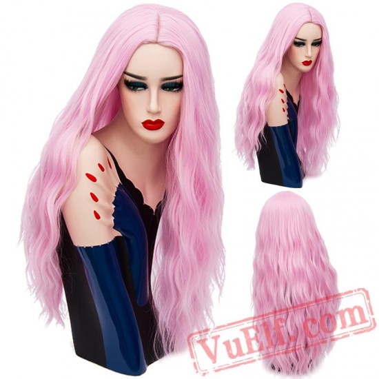 Long Wavy Wigs Cosplay Natural Women' s Blonde Wig Full Hair