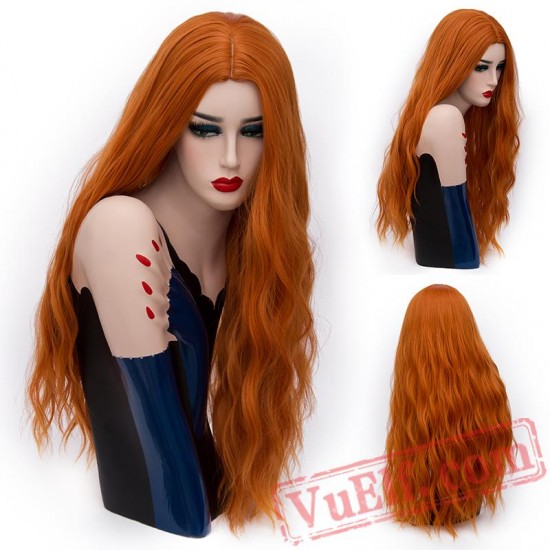Long Wavy Wigs Cosplay Natural Women' s Blonde Wig Full Hair