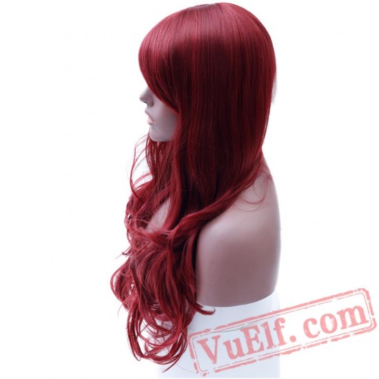 Long Wavy Curly Red Wigs Women Cosplay Wigs American Afro Hair