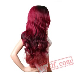 Red Wig Black Women 30inch Long Wave Hair Wigs